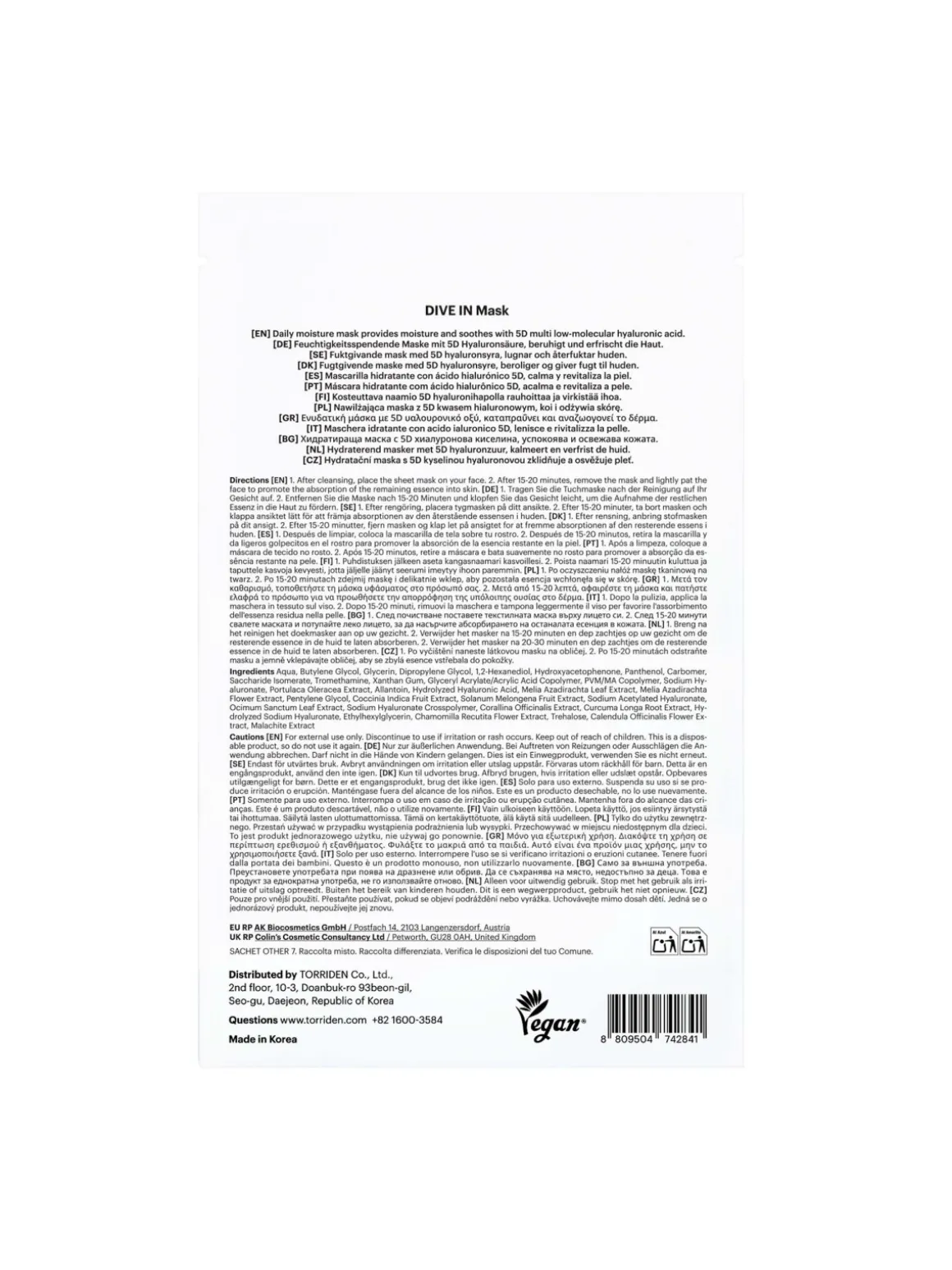 DIVE-IN Hyaluronic Acid Multi Pad